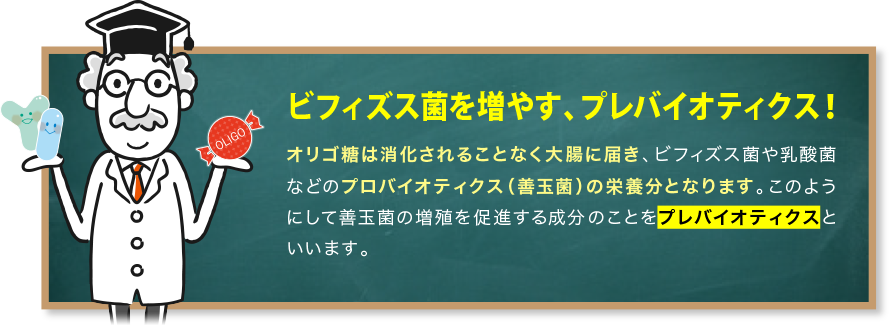 ビフィズス菌を増やす、プレバイオティクス！